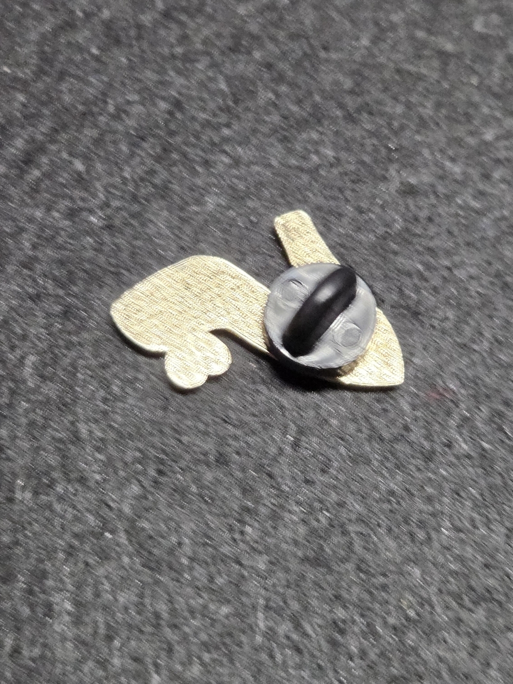 **Black High Heel Enamel Pin with Red Heart Accent** - Picture 2 of 2